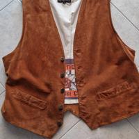 Gilet  in pelle scamosciata
