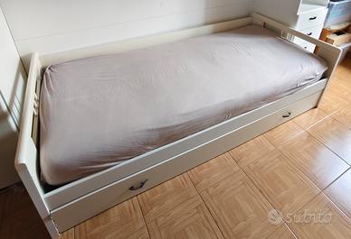 Letto Singolo Bianco + Seconda Rete a canguro 