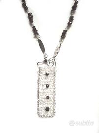 collanina con ciondolo, granato naturale