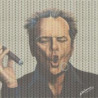 ritratto di Jack Nicholson su lastra in alluminio