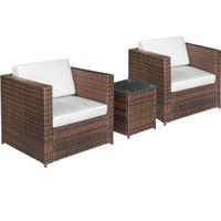 Set da Balcone in Rattan PE da 3 Pezzi con Tavolin