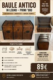 Baule antico in legno primi ’900