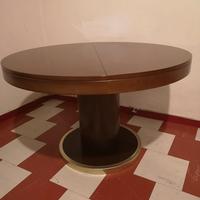 Tavolo tondo apribile impiallacciato noce Tanganik