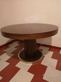 Tavolo tondo apribile impiallacciato noce Tanganik