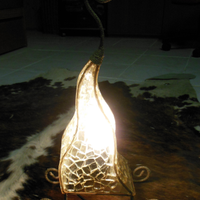 Lampada etnica in vetro trasparente