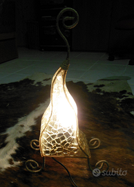 Lampada etnica in vetro trasparente