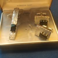 set gemelli e ferma cravatta vintage in argento st