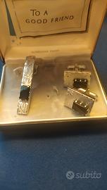 set gemelli e ferma cravatta vintage in argento st