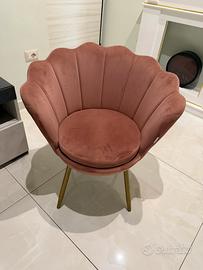 Sedia poltrona in velluto