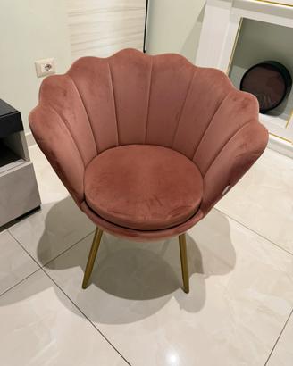Sedia poltrona in velluto
