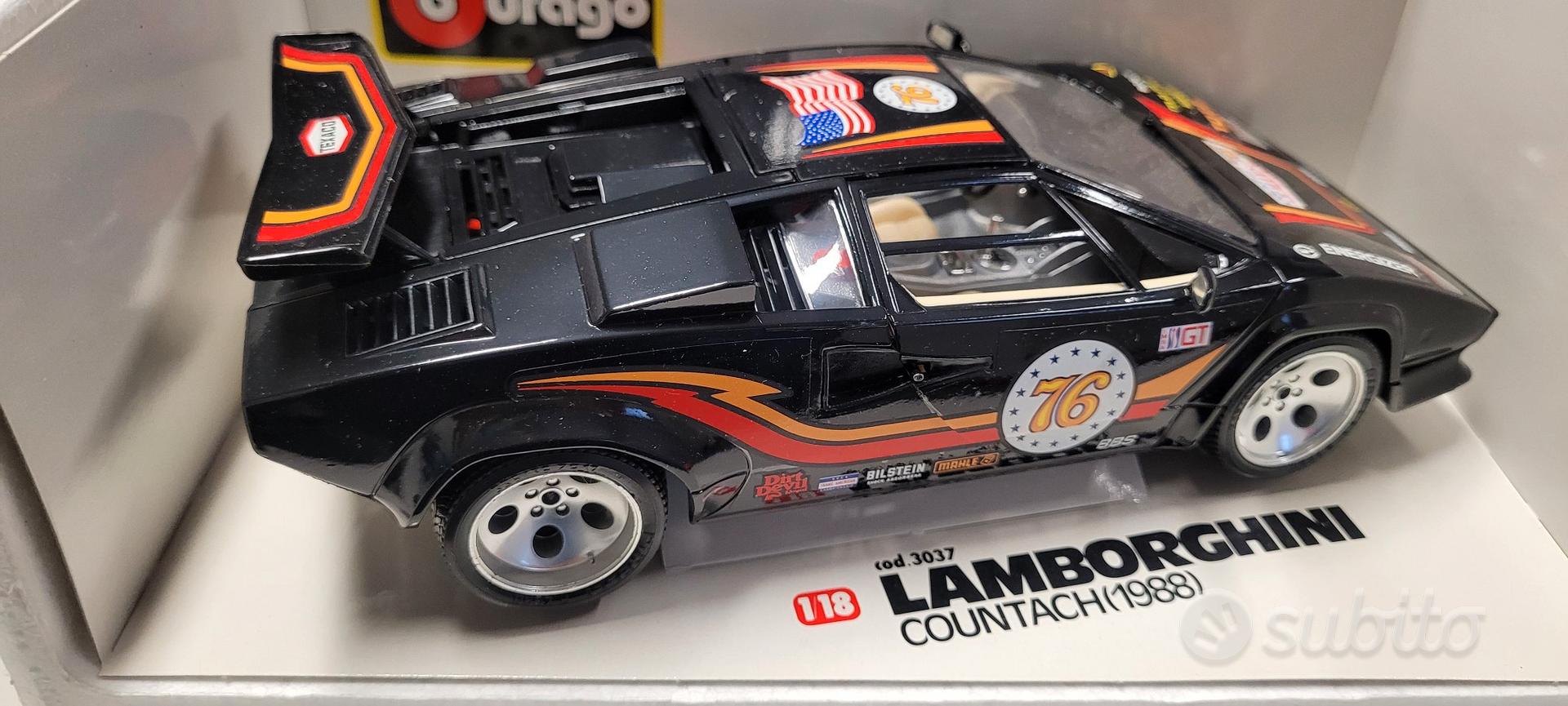 Lot Burago 1/24 - Ford Mustang + Lamborghini Countach - Miniatures Occasion Sans Boîte