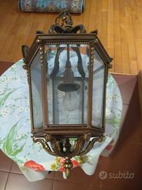 Lanterna bronzo e cristallo