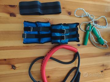 set allenamento  cavigliere corda elastico 