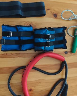 set allenamento  cavigliere corda elastico 