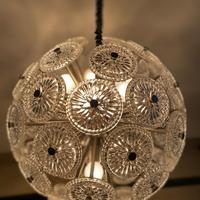 Lampada sputnik anni 70 cristallo e metallo