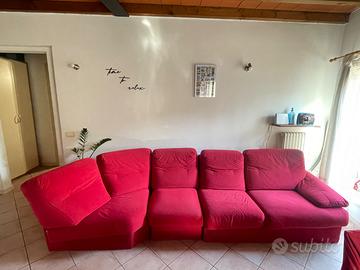 Divano modulare rosso design moderno