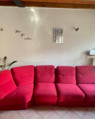 Divano modulare rosso design moderno
