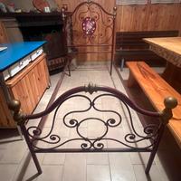 Letto singolo in ferro e ottone