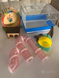 Gabbia criceto con accessori come da foro