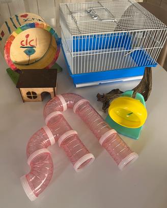 Gabbia criceto con accessori come da foro