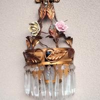 applique antica ottone e Capodimonte 