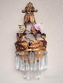 applique antica ottone e Capodimonte 