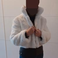 pelliccia ecologica bianca nuova