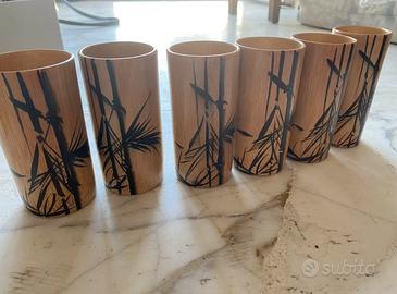 Set bicchieri di bambu