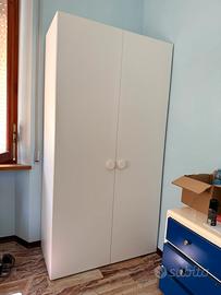 Armadio 2 ante 120x230 cm bianco come nuovo