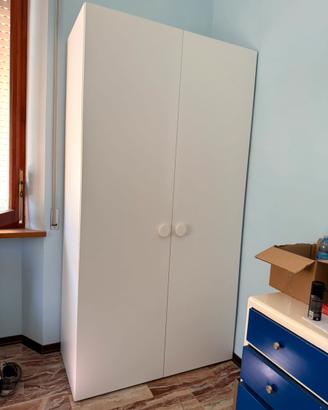 Armadio 2 ante 120x230 cm bianco come nuovo