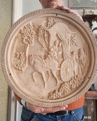 ANTICA SCULTURA BASSORILIEVO CINESE XXL ANIMATO
