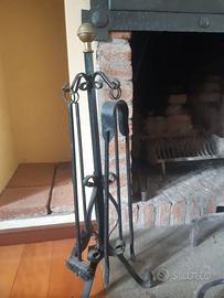 accessori camino e alari ferro battuto e ottone