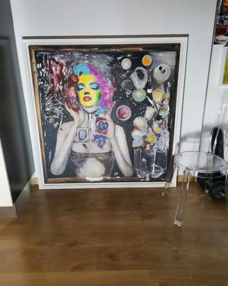 Quadro pop art su tela 138x138 cm - Marilyn Monroe