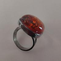 Anello argento e ambra