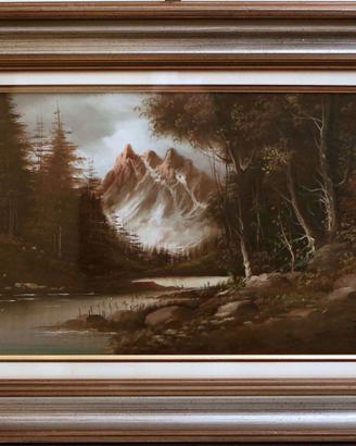 quadro EMILIO TOZZI "sottobosco con ruscello" olio