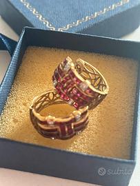Orecchini oro e rubini