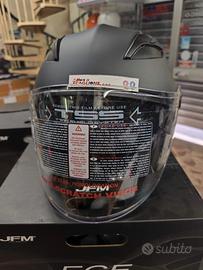 TG XXL CASCO JET JFM NERO OPACO DOPPIA VISIERA ART