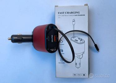 Nuovissimo. Caricabatteria da Auto,cavi Retrattili