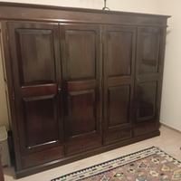 armadio 4 ante legno massello