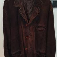 Giacca uomo in pelle scamosciata marrone