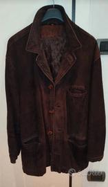 Giacca uomo in pelle scamosciata marrone