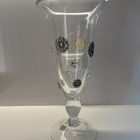 Grande vaso in cristallo e argento