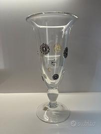 Grande vaso in cristallo e argento