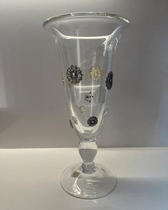 Grande vaso in cristallo e argento