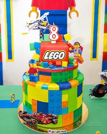 Torta finta LEGO decorativa - ideale per feste