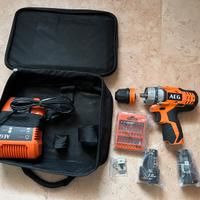 AEG 12V Trapano Avvitatore NUOVO 2 Batterie+Kit