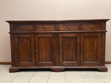 Credenza artigianale in legno noce massello 200cm