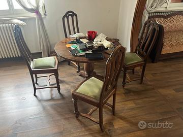 Tavolo tondo e 6 sedie milanesi