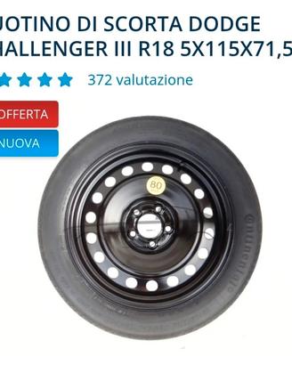 ruotino scorta 5x115x71,5 r18 dodge challenger