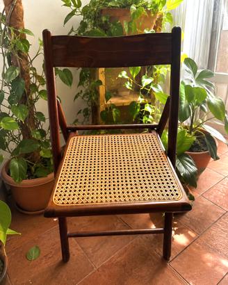 Sedie Vintage Mid Century Legno Paglia di Vienna